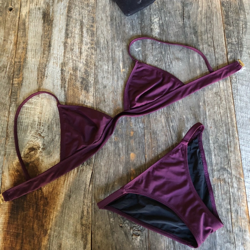 SOLID & STRIPED Deep Purple Bikini